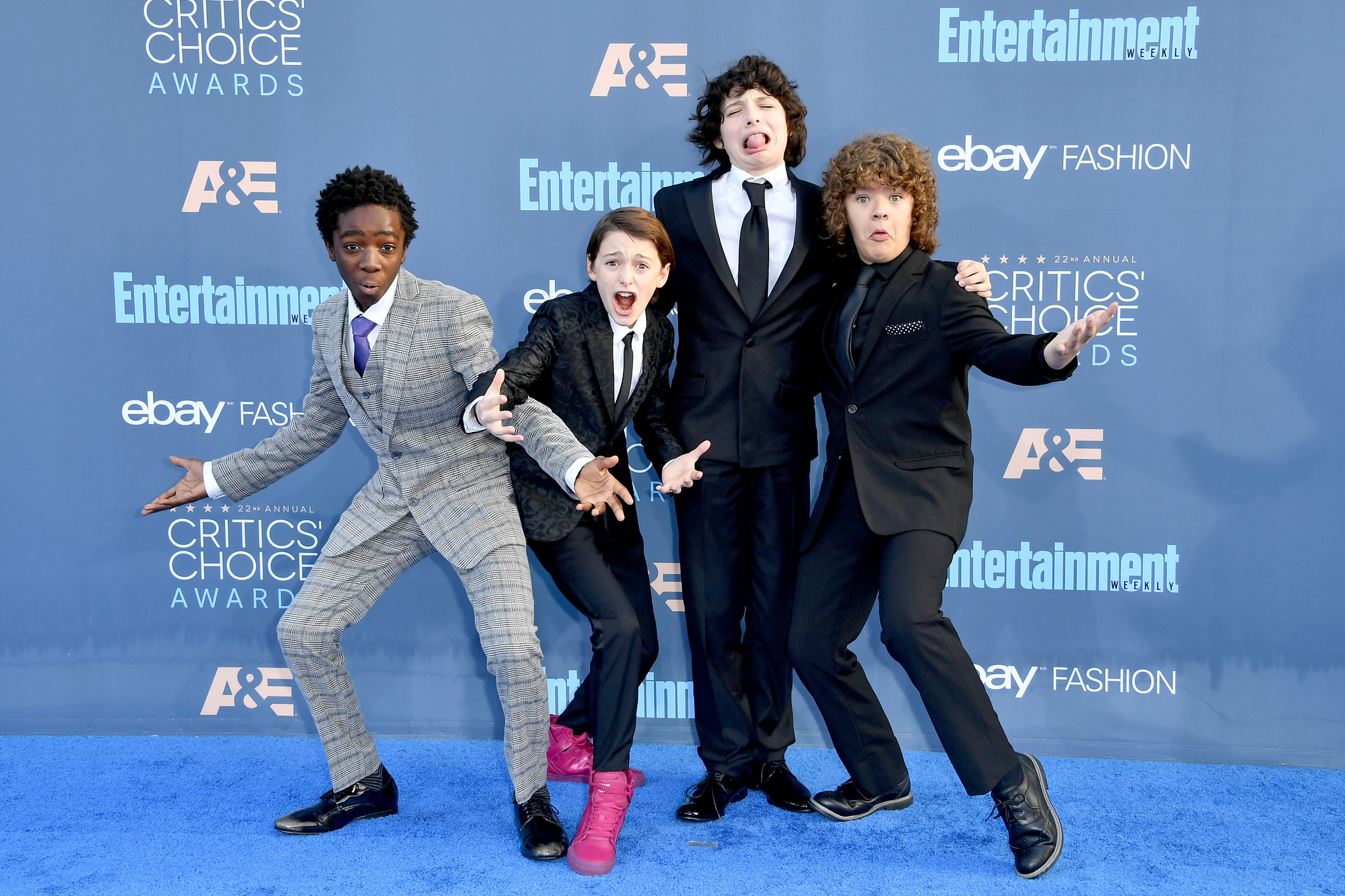 Caleb McLaughlin, Finn Wolfhard, Noah Schnapp, and Gaten Matarazzo at an event for Stranger Things (2016)