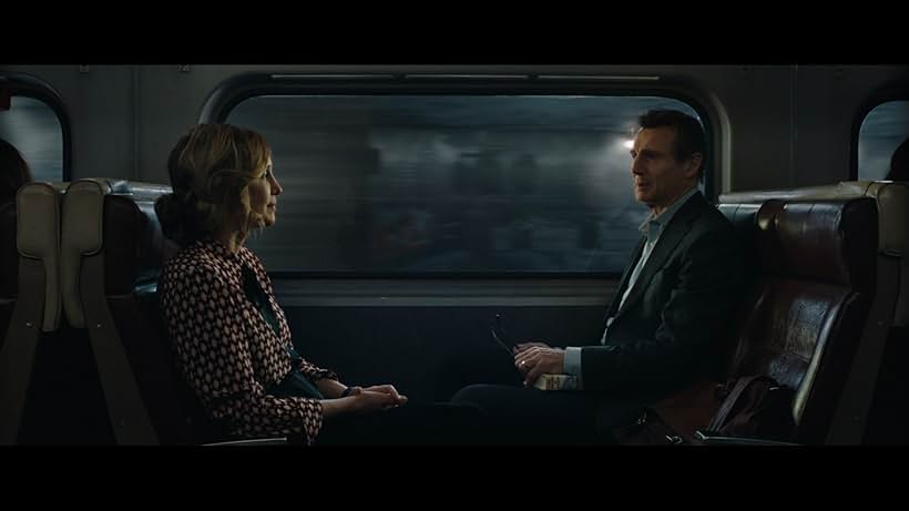 Liam Neeson and Vera Farmiga in The Commuter (2018)