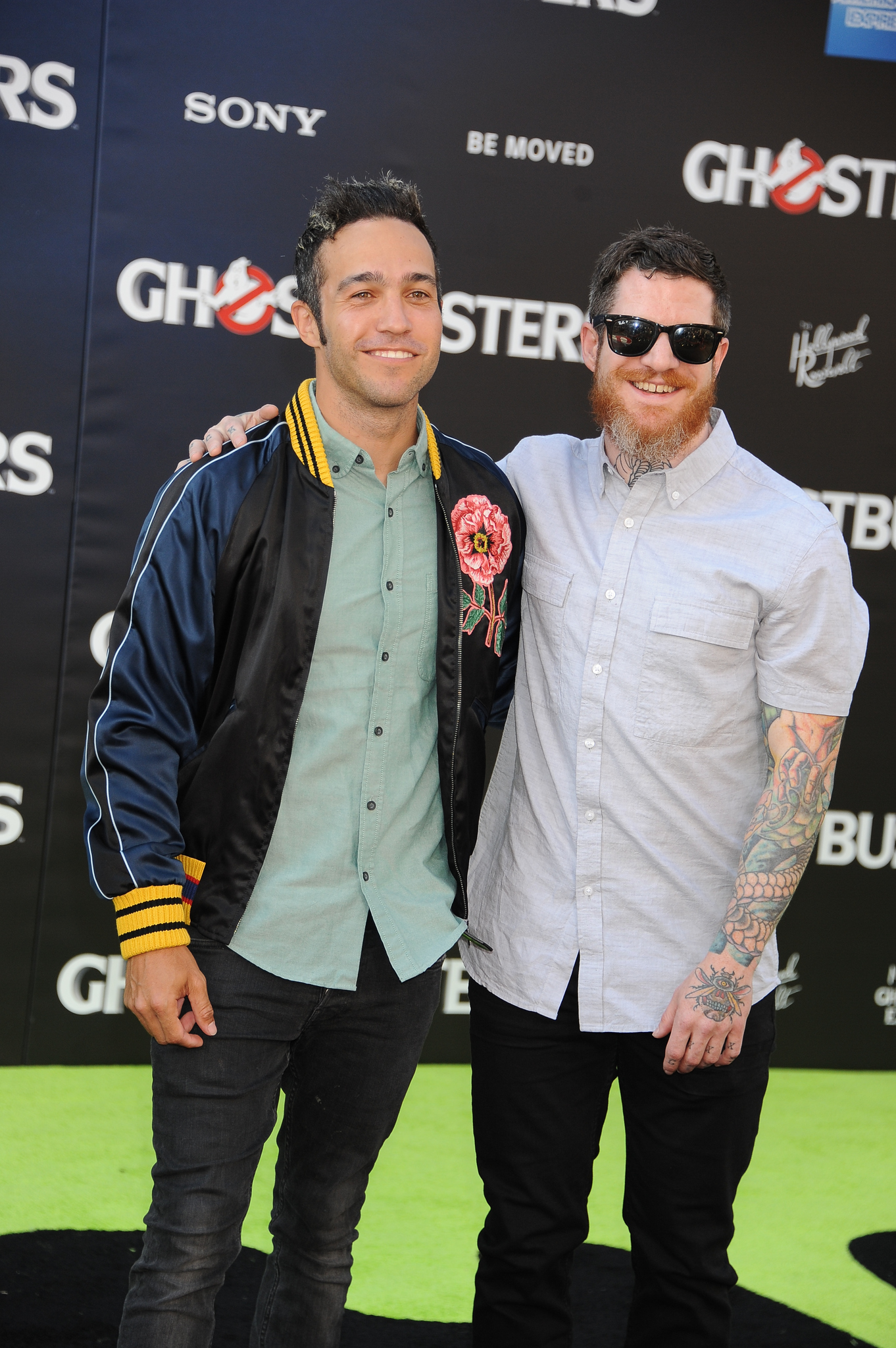 Andrew Hurley and Pete Wentz at an event for Ghostbusters (2016)