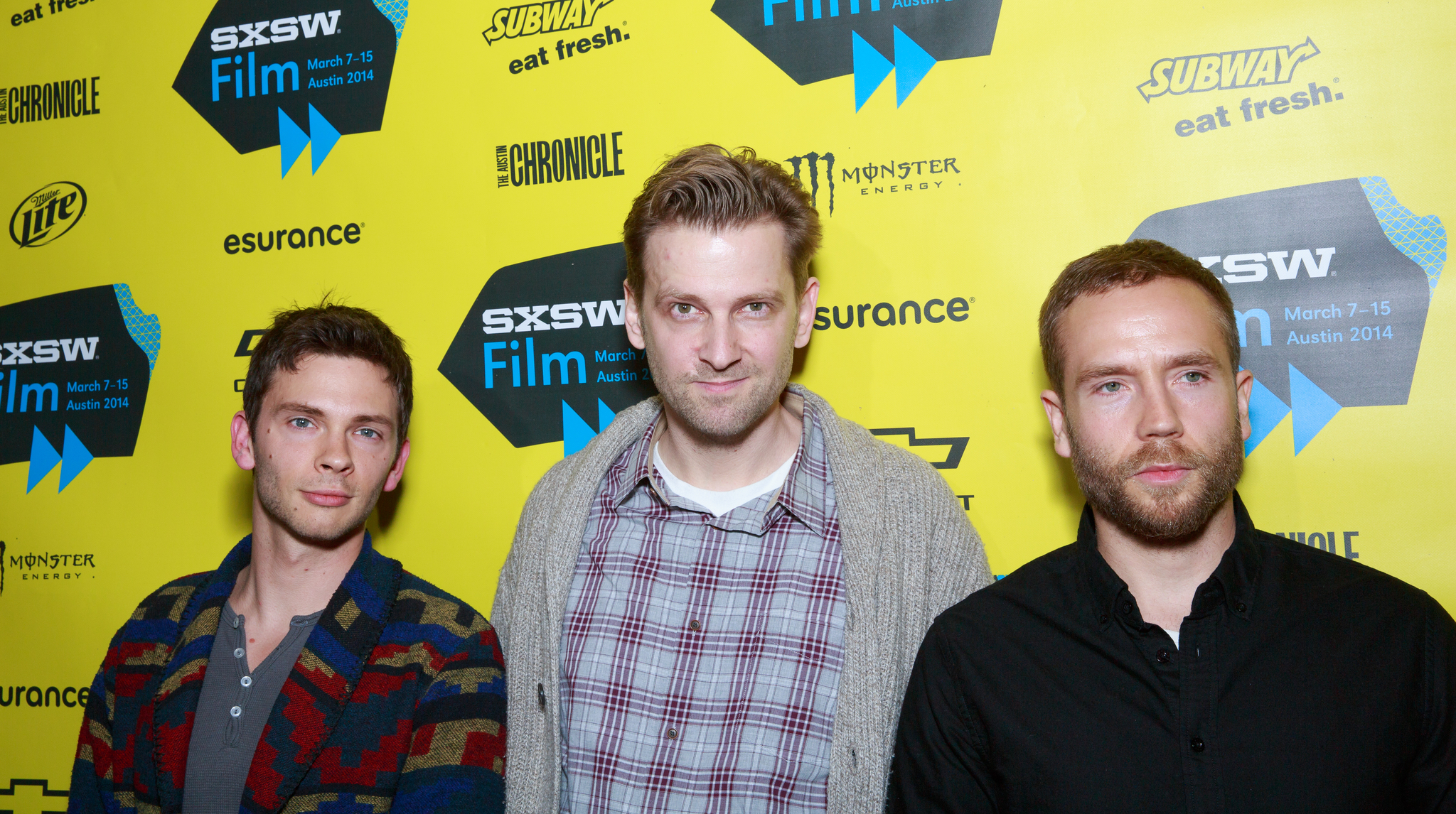 Daniel Stamm, Mark Webber, and Devon Graye at an event for 13 Sins (2014)