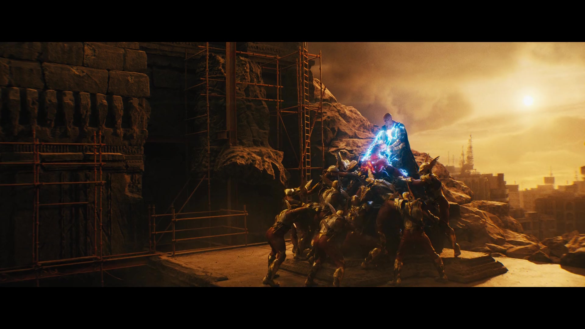 Aldis Hodge and Dwayne Johnson in Adão Negro (2022)