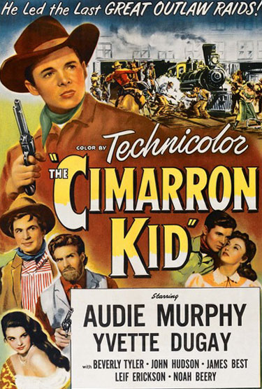 Noah Beery Jr., Audie Murphy, Yvette Duguay, and Beverly Tyler in The Cimarron Kid (1952)