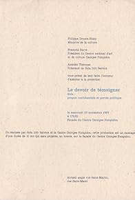 Primary photo for Le devoir de témoigner