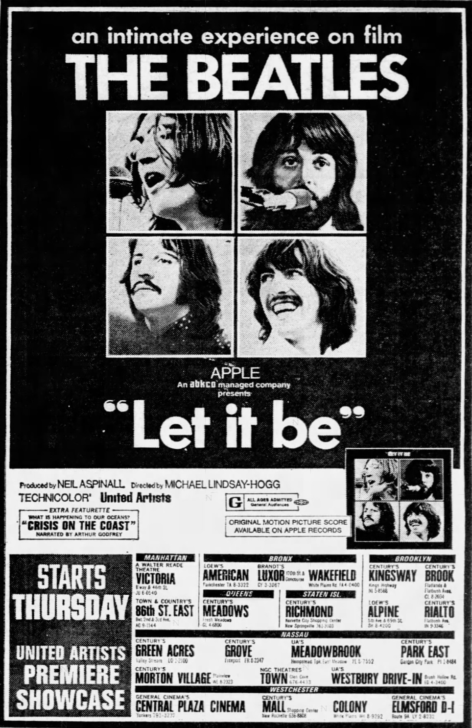 THE BEATLES Let it be ポスター The Beatles – Let It Be - Capitol Apple 2021 Promo Poster