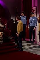 Leonard Nimoy, William Shatner, James Doohan, DeForest Kelley, George Takei, and Theodore Marcuse in Star Trek (1966)