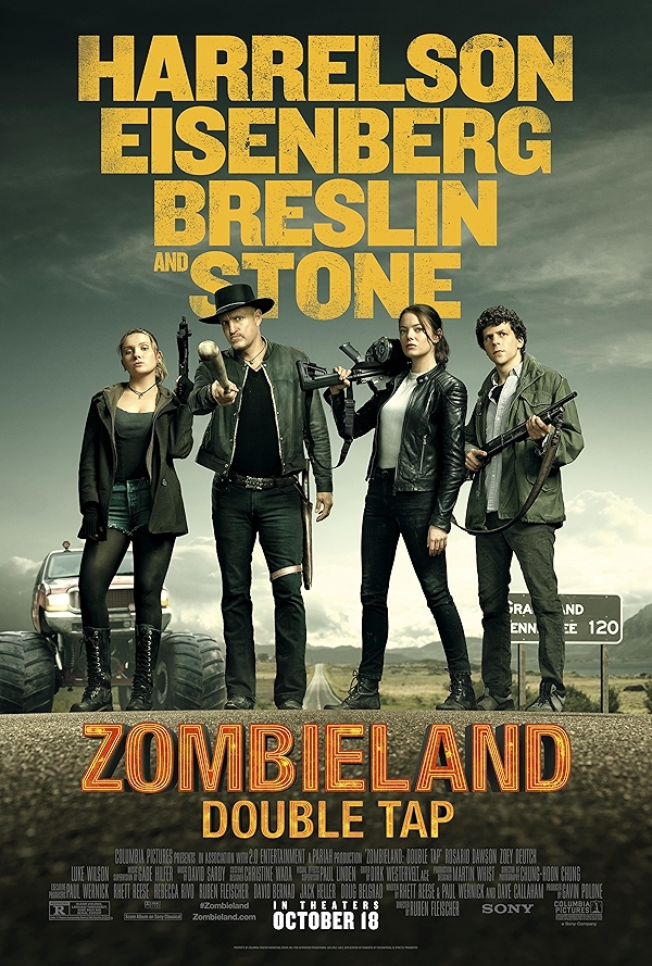 Movie poster for ZOMBIELAND 2 DOUBLE TAP (UA 13+ rated)