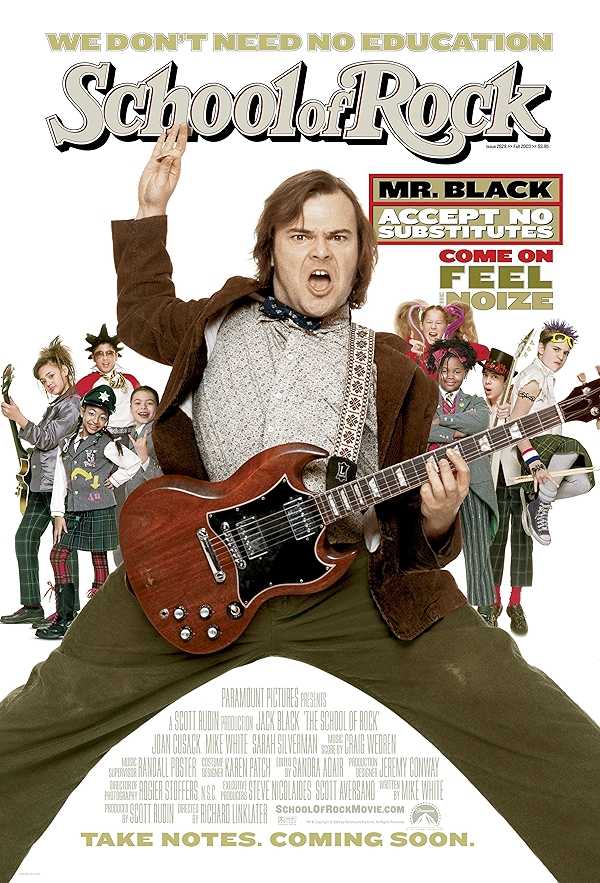 Movie poster for SCHOOL OF ROCK (U rated)