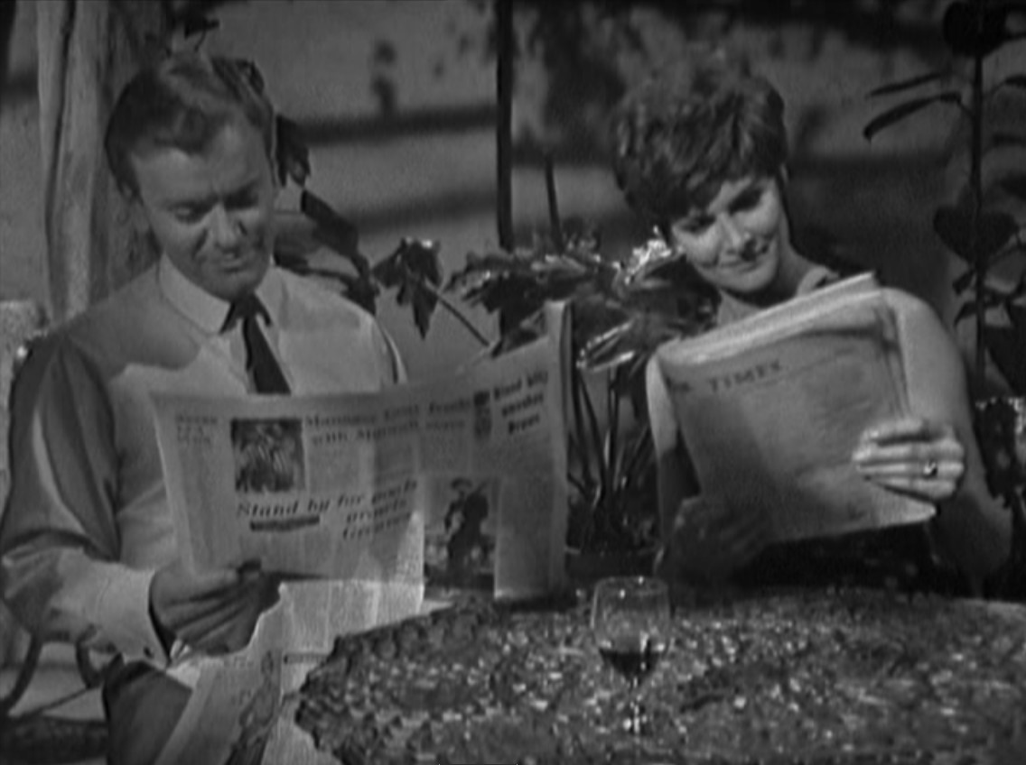 Adrienne Corri and Frederick Jaeger in Hello, Lazarus (1965)