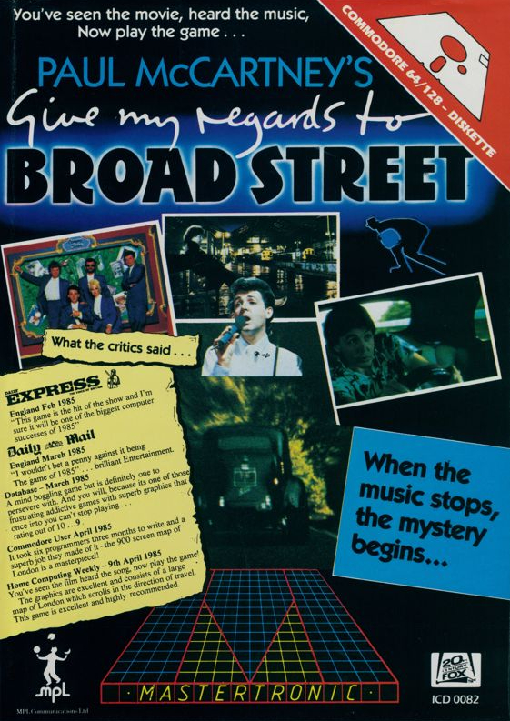 paul mccartney give my regards.. (ポスター） Give My Regards to Broad Street (1984) Japanese B2 Movie