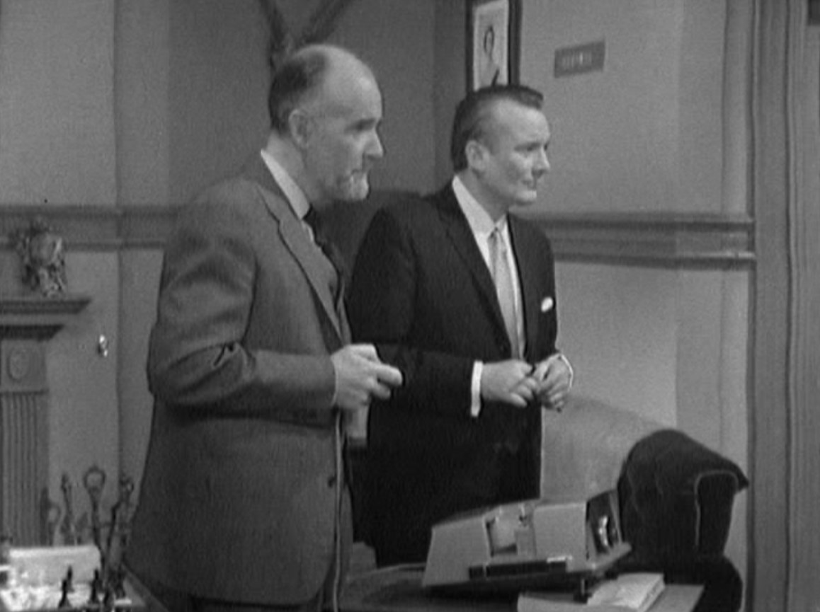 Denholm Elliott and Richard Vernon in Saints Are Safer Dead (1966)