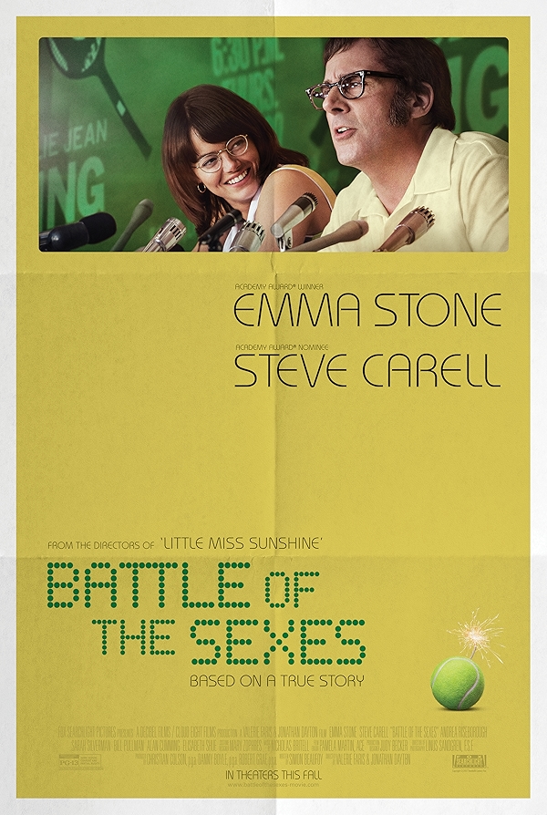 Movie poster for BATTLE OF THE SEXES (A rated)