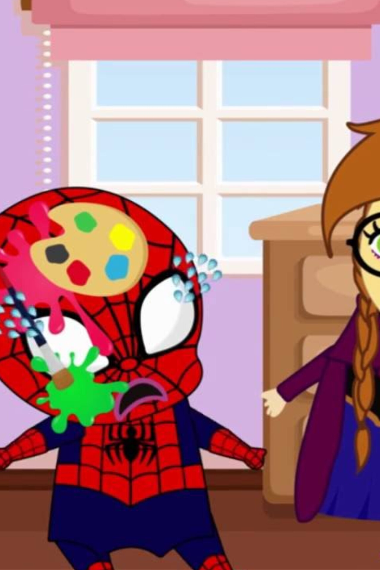 Elsa and Spiderman Animated Show