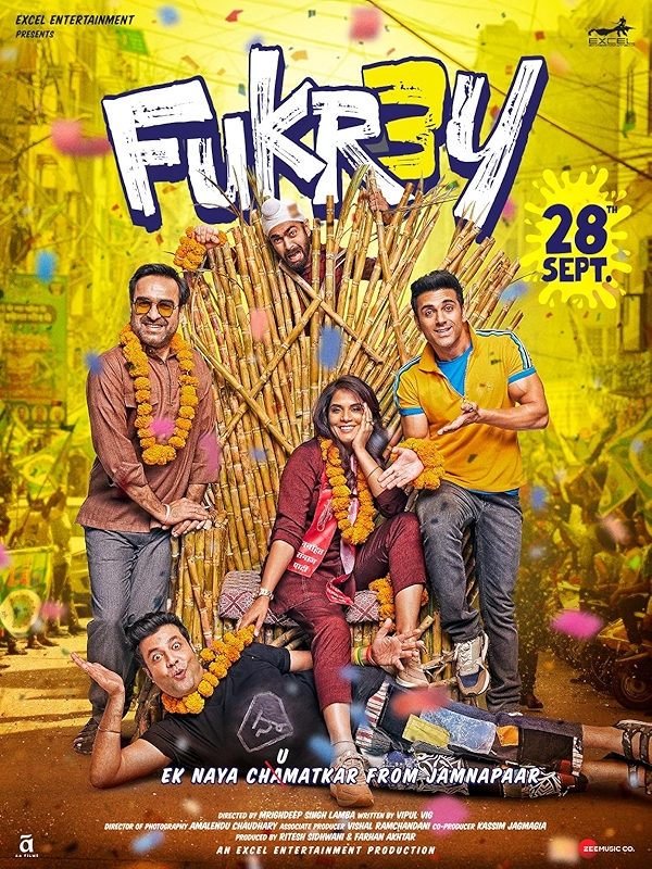 Movie poster for FUKREY 3 (UA rated)