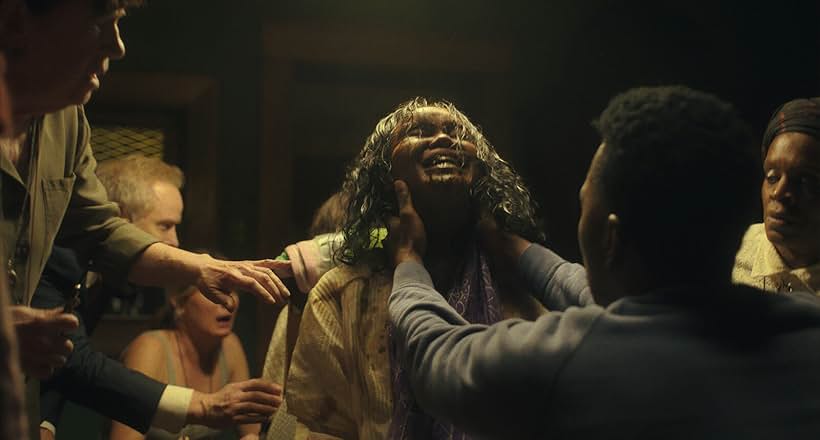 Norbert Leo Butz, Ann Dowd, Danny McCarthy, Leslie Odom Jr., Okwui Okpokwasili, Jennifer Nettles, and Lidya Jewett in The Exorcist: Believer (2023)