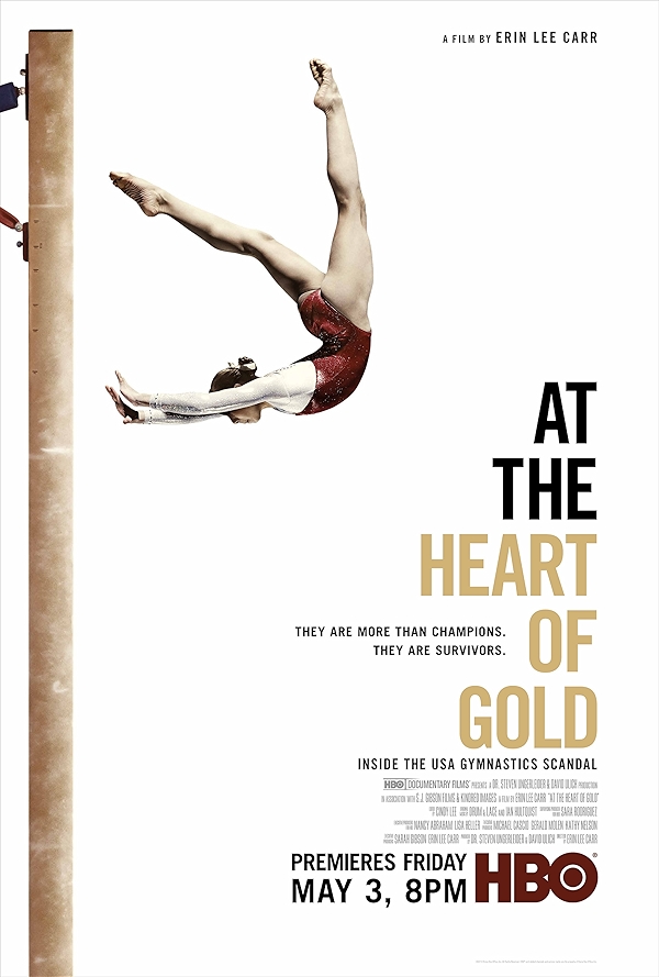 Movie poster for AT THE HEART OF GOLD - INSIDE THE USA GYMNASTICS SCANDAL (UA rated)