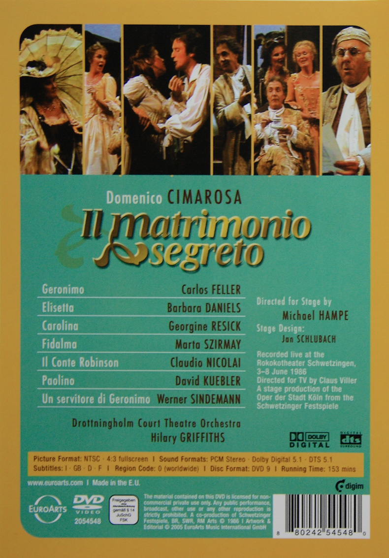Cimarosa Il matrimonio segreto 秘密の結婚 Amazon.co.jp: Il Matrimonio Segreto: ミュージック