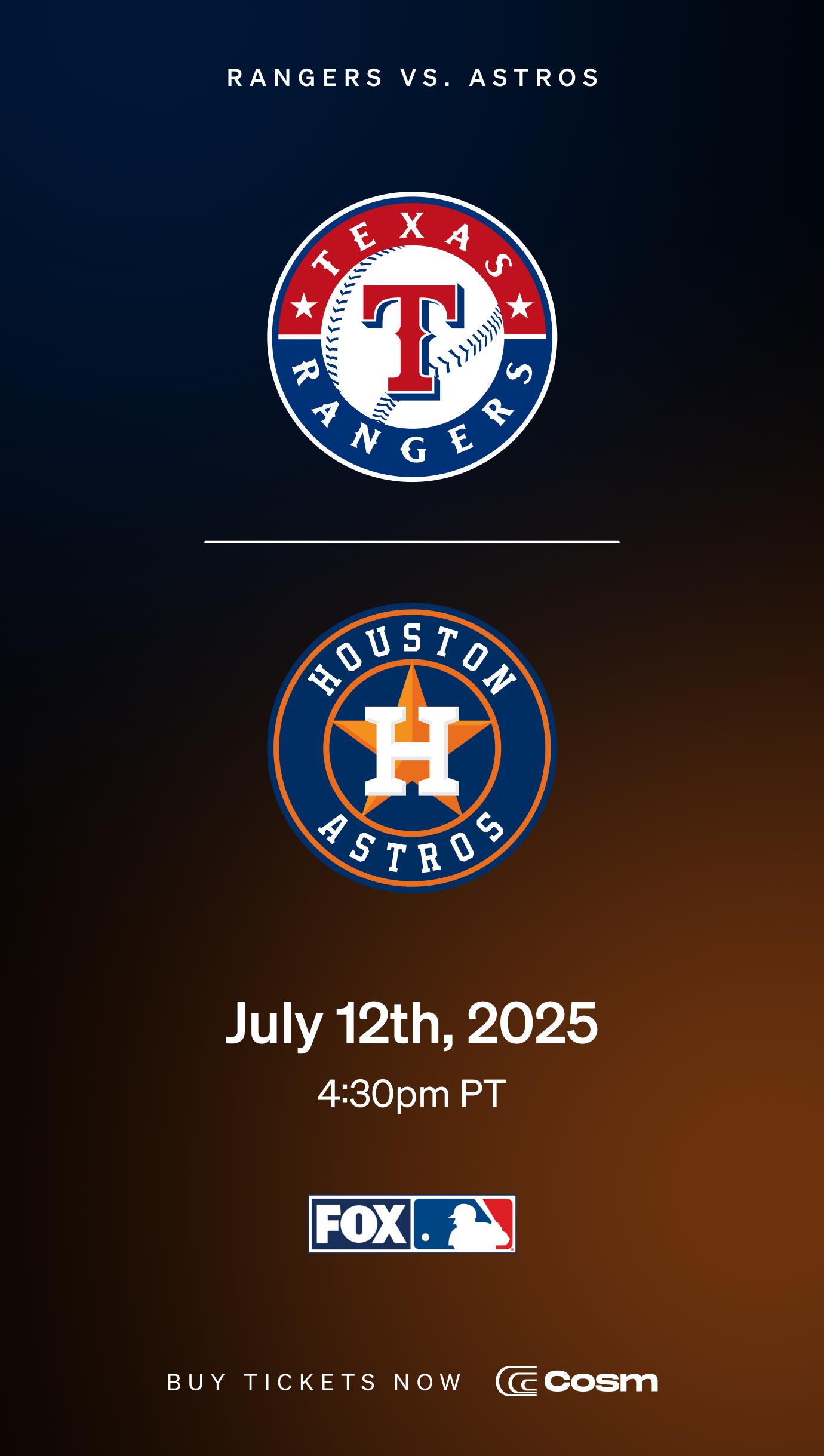MLB: Rangers at Astros in COSM Shared Reality