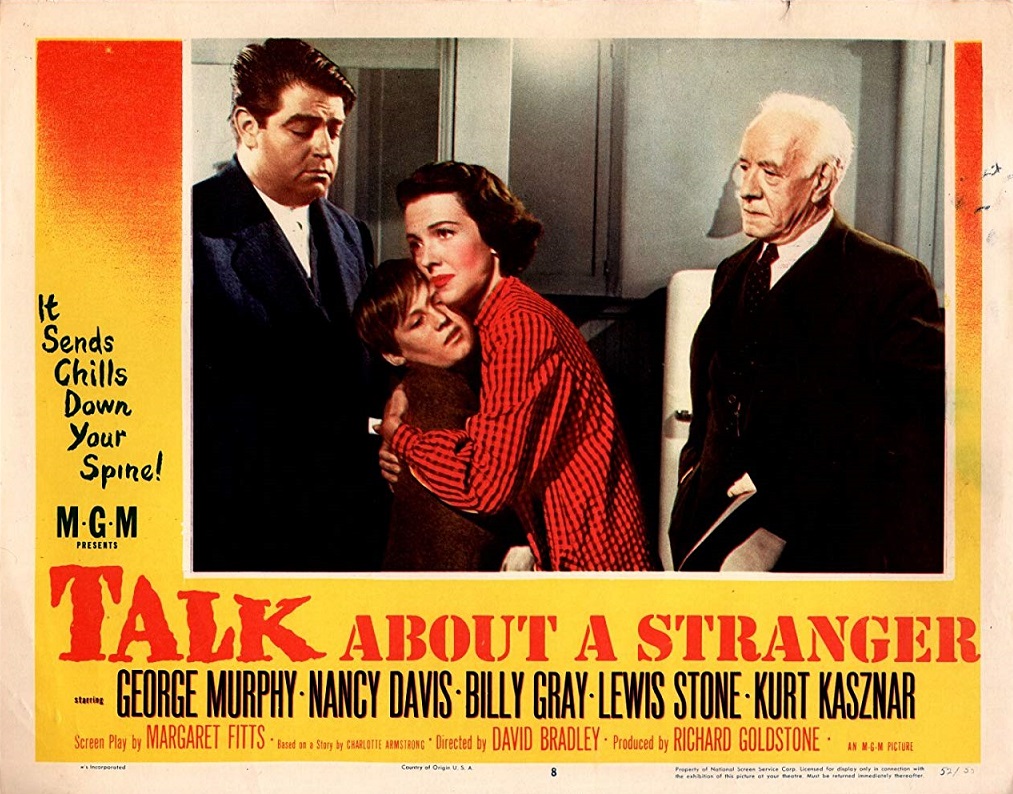 Nancy Reagan, Billy Gray, Kurt Kasznar, and Lewis Stone in Talk About a Stranger (1952)