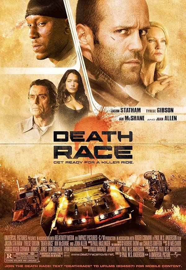 Movie poster for DEATH RACE (UA rated)