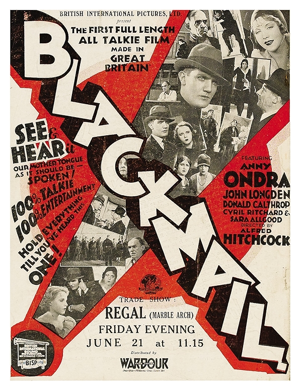 Movie poster for BLACKMAIL (UA rated)