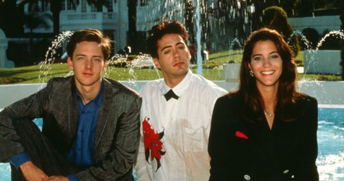 Robert Downey Jr., Jami Gertz, and Andrew McCarthy in Less Than Zero (1987)