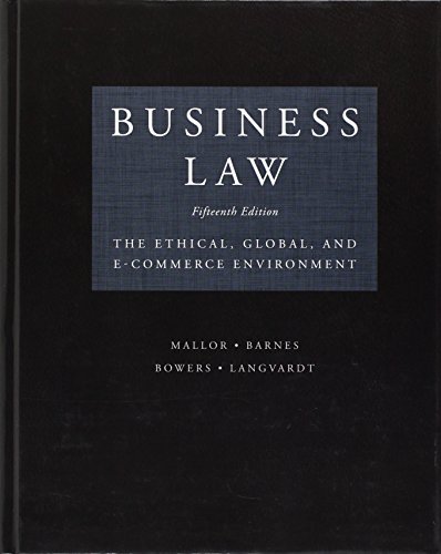 Business Law: The Ethical, Global, and E-Commerce Environment book cover