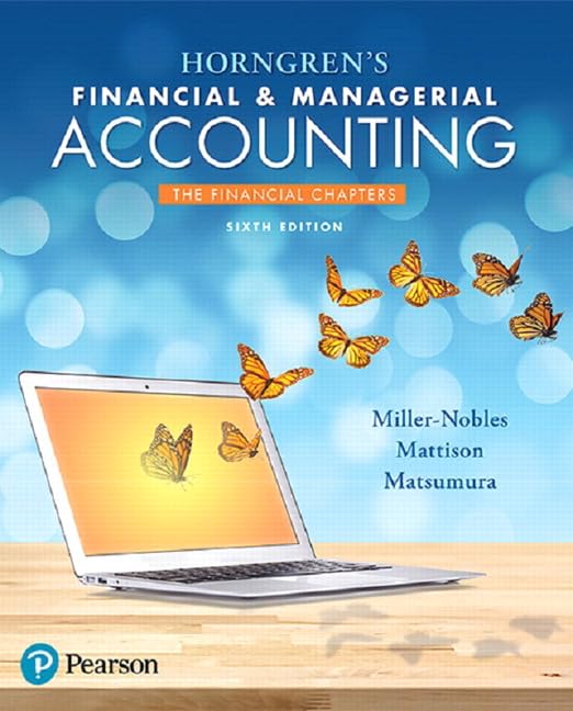 Horngren's Financial & Managerial Accounting, the Financial Chapters book cover