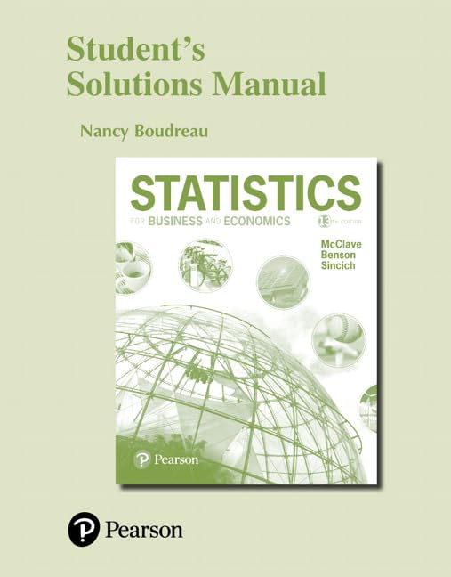 Student's Solutions Manual for Statistics for Business and Economics book cover