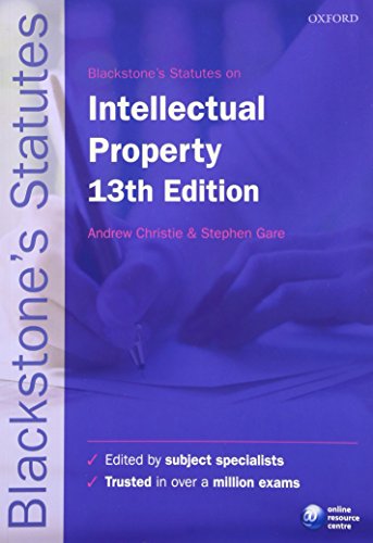 Blackstone's Statutes on Intellectual Property book cover
