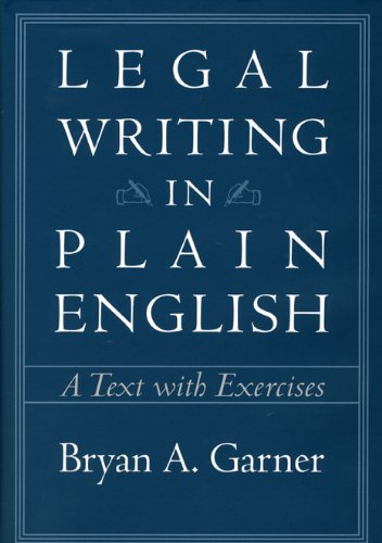 Legal Writing in Plain English: A Text with Exercises book cover