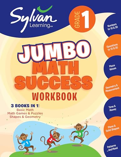 1st Grade Jumbo Math Success Workbook: Activities, Exercises, and Tips to Help Catch Up, Keep Up, and Get Ahead book cover