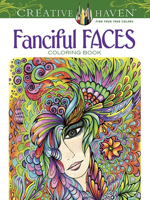 Creative Haven Fanciful Faces Coloring Book book cover