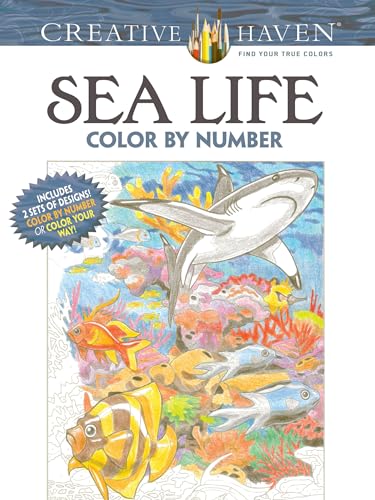 Creative Haven Sea Life Color by Number Coloring Book book cover