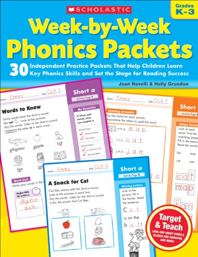 Week-by-Week Phonics Packets: 30 Independent Practice Packets That Help Children Learn Key Phonics Skills and Set the Stage for Reading Success book cover