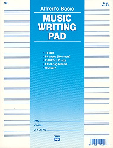 12 Stave Music Writing Pad: Loose Pages (3-Hole Punched for Ring Binders) book cover