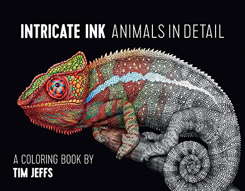 Intricate Ink: Animals in Detail: A Coloring Book by Tim Jeffs book cover