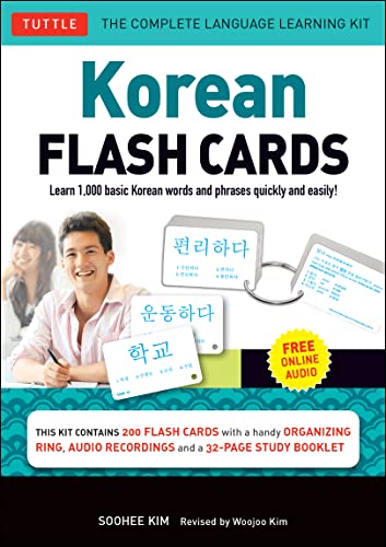 Korean Flash Cards Kit: Learn 1,000 Basic Korean Words and Phrases Quickly and Easily! (Hangul & Romanized Forms) (Audio-CD Included) book cover