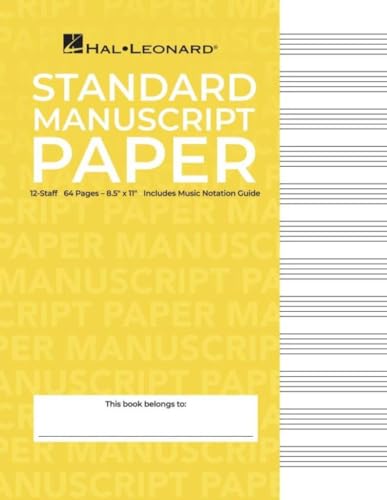 Standard Manuscript Paper 12 Stave book cover