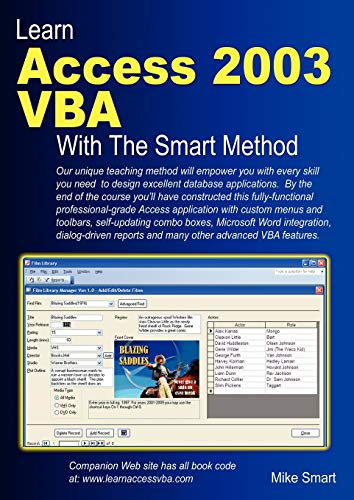 Learn Access 2003 VBA with the Smart Method book cover
