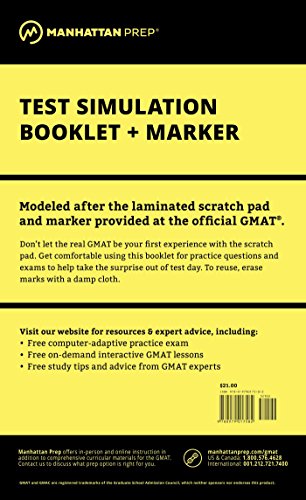 Manhattan GMAT Test Simulation Booklet w/ Marker book cover