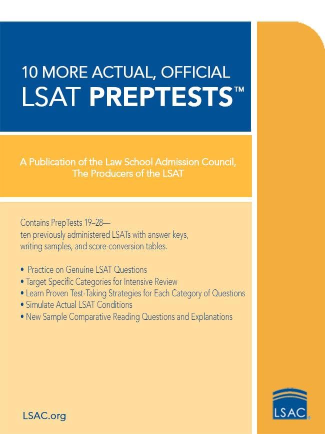 10 More, Actual Official LSAT PrepTests: (PrepTests 19 through 28) book cover