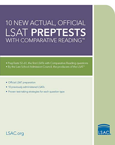 10 New Actual, Official LSAT PrepTests with Comparative Reading: (PrepTests 52-61) book cover