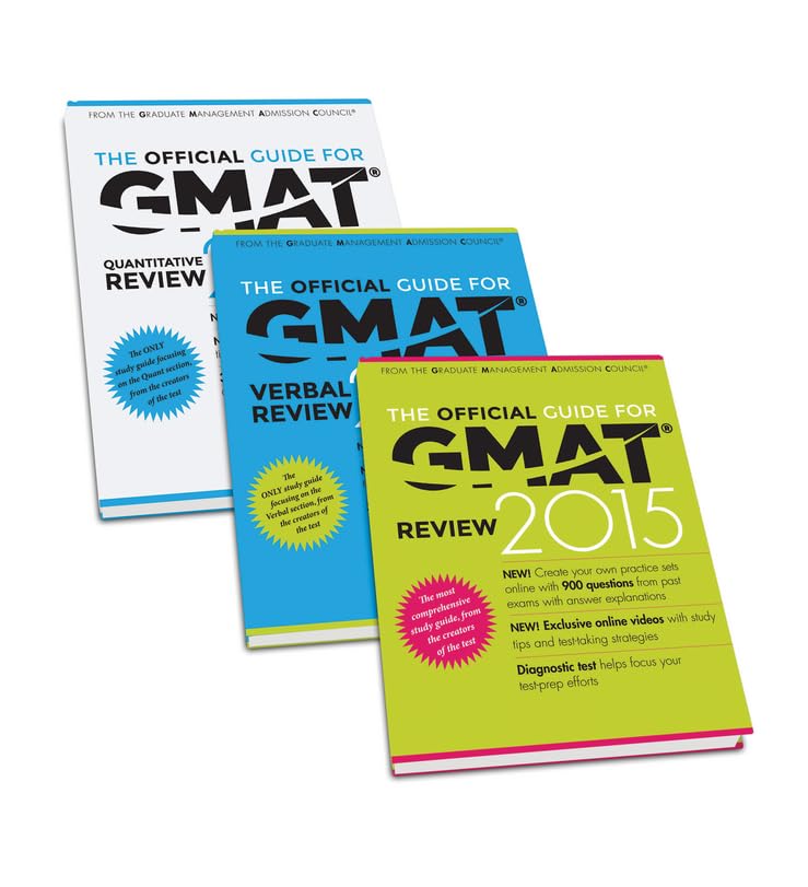 The Official Guide for GMAT Review 2015 Bundle (Official Guide + Verbal Guide + Quantitative Guide) book cover