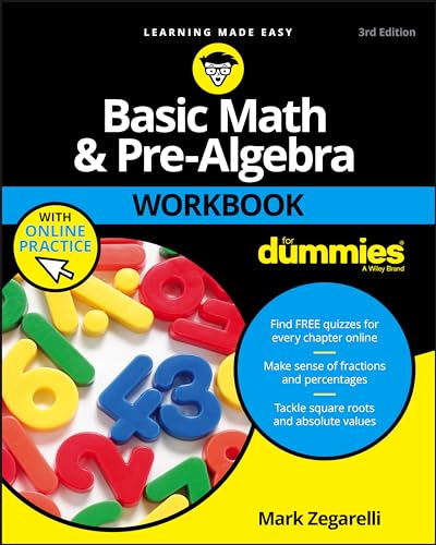 Basic Math and Pre-Algebra Workbook for Dummies book cover