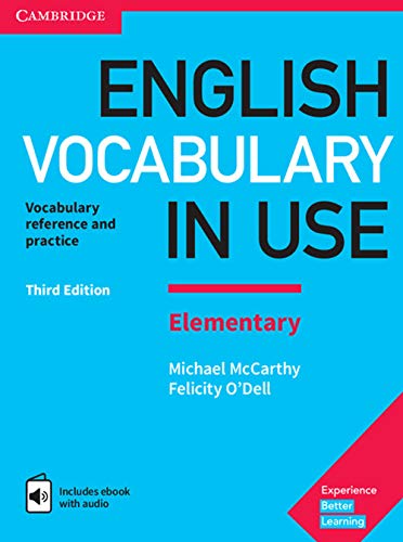 Copertina libro English Vocabulary in Use Elementary di McCarthy e O'Dell, manuale di inglese Cambridge University Press.