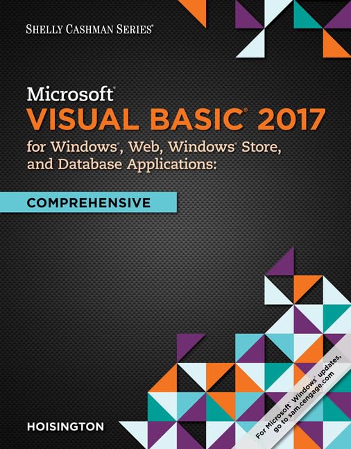 Microsoft Visual Basic 2017 for Windows, Web, and Database Applications: Comprehensive book cover
