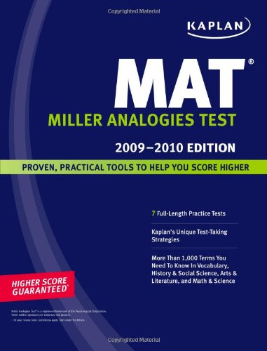 Kaplan MAT, 2009-2010 Edition (Kaplan Mat) book cover