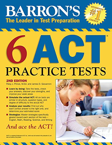 Barron's 6 ACT Practice Tests book cover