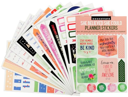 Essential Weekly Planner Stickers - She Believed She Could (Set of 160 Stickers) book cover