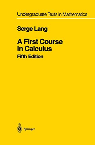 A First Course in Calculus book cover